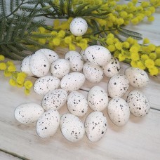 Яйця пластикові білі для великодніх композицій 3,5х4,5 см.