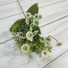 Гілка зелені з білими квіточками та листям 36 см.