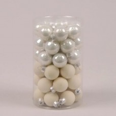Кульки скляні 2,5 см. білі (48 шт.)