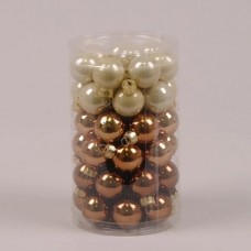 Кульки скляні 2,5 см. коричневі (48 шт.)