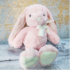 Кролик м'яка іграшка в рості 30 см. біло-рожевий
