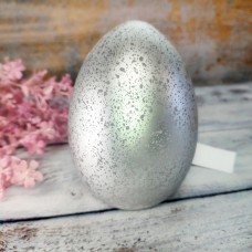Яйце LED з підсвіткою срібне матове пластикове 14*10 см.