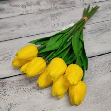 Букет тюльпанів жовтих 35 см. 9 квіток ПІНКА