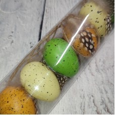 Набір яєць пластикових. Мікс зелений, помаранчевий, молочний. Пакування-12 шт. Розмір-4х3 см.