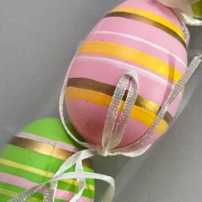 Набір яєць пластикових. Мікс рожевий, зелений, білий. Пакування-6 шт. Розмір-6х4 см.