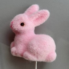 Кролик флок 5х5 см. рожевий на піку