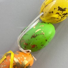 Набір яєць пластикових. Мікс зелений, помаранчевий, жовтий. Пакування-6 шт. Розмір-6х4 см.