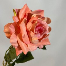 Гілка "Троянда" персикова, оксамитова. Довжина гілки-60 см. Діаметр квітки-11 см.