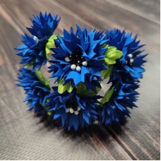 Волошка 4 см. фоаміран ( ціна з 6 квіток ) темно-синя