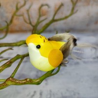Пташка жовта 8*3 см. на прищепці