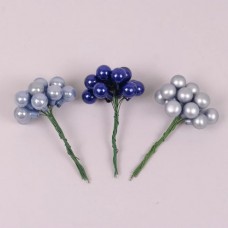Кульки скляні 1,5 см. крижані-блакитні ( Ціна за пучок, 12 кульок )
