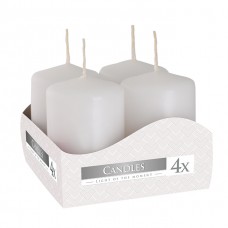 Комплект білих свічок Bispol Циліндр 4х6 см. (4 шт.)