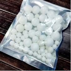 Кульки пінопластові в глітері білі 1,5 см. 2 см. та 3 см. 45+ шт.