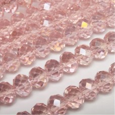 Кришталеві намистини грановані 6 мм. рожеві прозорі (+-95 шт.)