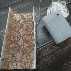Led гірлянда Кулька бронза2 на батарейках 1,85 м., 10LED тепле світло Німеччина