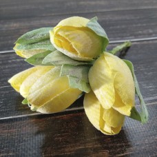 Пучок тюльпанів 13 см. Квітка 4 см. жовта 6 шт.