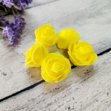 Троянда жовта 3 см., фоаміран.