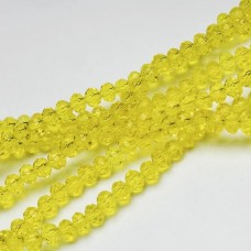 Кришталеві намистини грановані 6 мм. жовті прозорі (+-95 шт.)