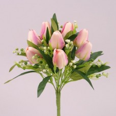 Букет Тюльпанів рожевий 32 см. головок 9 шт.