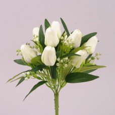 Букет Тюльпанів білий 32 см. головок 9 шт.