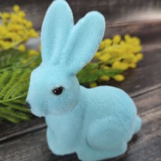 Кролик флок голубий 10х8.5х4 см.