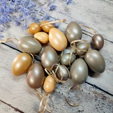 Набір яєць пластикових 6 см. та 4 см. жовто-сірі 16 шт.