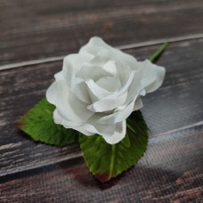 Троянда 6 см. з листком біла