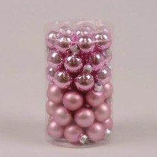 Кульки скляні 2,5 см. рожеві (48 шт.)