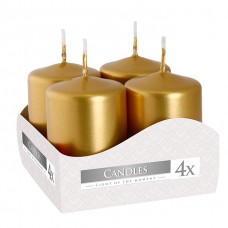 Комплект золотих свічок Bispol Циліндр 4х6 см. (4 шт.)