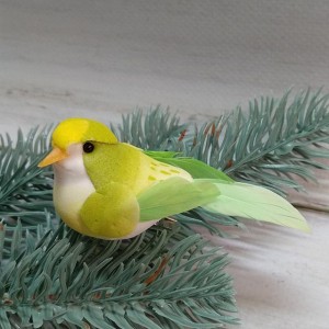 Пташка зелена на прищепці 7х3 см.