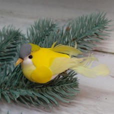 Пташка жовта на прищепці 7х3 см.