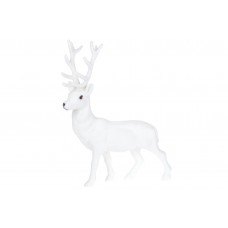 Новорічна декоративна фігура Олень, 40 см. з велюровим покриттям, колір - білий